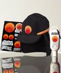 Standard Procedure Grom Pack with a black sunset logo cap, sticker sheet, and SPF 50 Sunscreen 60ml travel tube.