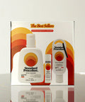 Standard Procedure Best Sellers Pack with SPF 50 Sunscreen 250ml, travel sunscreen 60ml, and Lip Balm in a gift box.