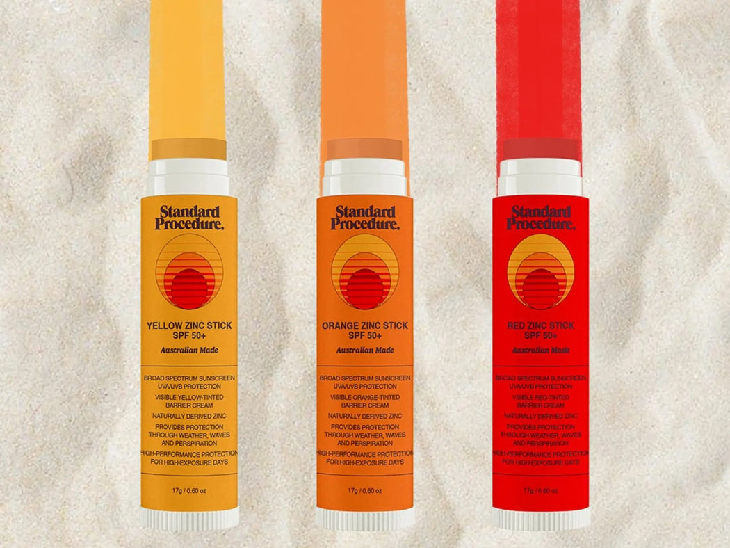 Zinc Sunscreen Sticks SPF 50+: Yellow, Orange & Red