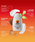 Australian Made SPF 50 Mineral Sunscreen Australian Kakadu Plum Vitamin C Zinc Oxide Natural Emollients Zinc Oxide Karanja Seed Extract Glycerin
